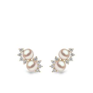 Серьги Sleek из желтого золота с жемчугом и бриллиантами