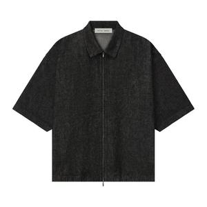 Рубашки-овершерты Fear of God Essentials Denim Full Zip Work Shirt 'Vintage Black'