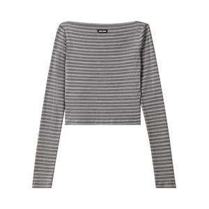 Рубашки и топы Miu Miu Jersey Riga Top 'Ardesia/Bianco'