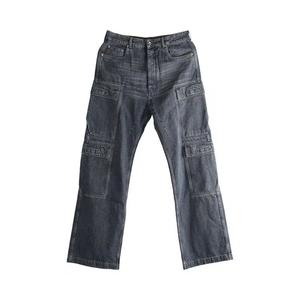 Брюки Rick Owens Denim Double Cargo Jeans 'Уошд Грей'