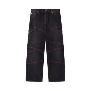Off-White Script Samurai Straight Jeans 'Винтажный черный/Красный'