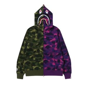 Толстовки на молнии BAPE Color Camo Shark Full Zip Hoodie 'Green/Purple'