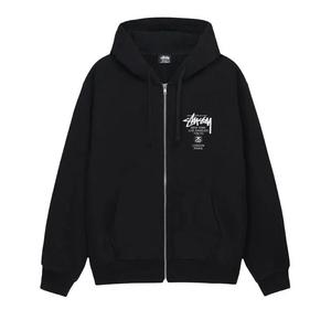 Молнии Stussy World Tour Zip Hoodie 'Black'