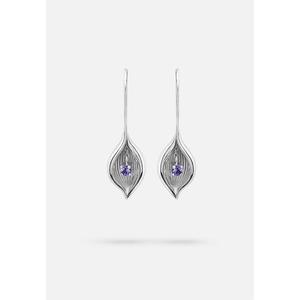Серебряные серьги-капли Cora Butterflies Tanzanite
