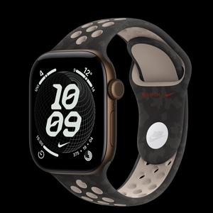 Apple Watch Series 12 42 мм, GPS + Cellular, алюминий, Dark Bronze, ремешок After Dark Black Nike Sport Band