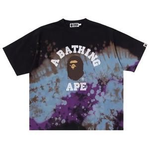 Футболки с коротким рукавом BAPE Tie Dye College Relaxed Fit Tee 'Чёрный'