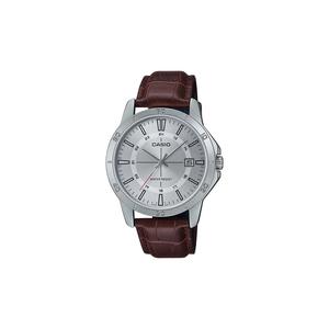 MTP-V004L-7C мужские часы с коричневым кожаным ремешком, аналоговые