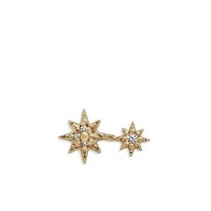 Серьга-гвоздик Aztec North Star Double из желтого золота с бриллиантами