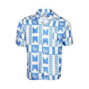 Рубашки на пуговицах Rhude Grasse Silk Shirt «Синий/Слоновая кость»