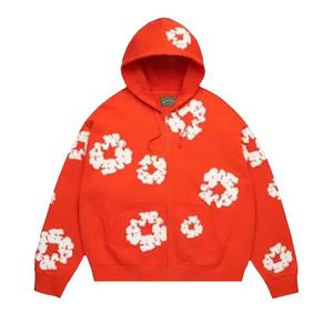 Толстовки на молнии Denim Tears Cotton Wreath Zip Hoodie 'Dark Orange'