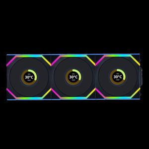 LIAN LI UNI FAN SL Wireless LCD 120 комплект из 3 вентиляторов - Black черный