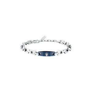 Браслет Maserati Jewels 22 см, мужской, из нержавеющей стали, синий логотип, JM425AVD105 (регулируемый)