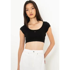 Укороченный топ с ребристой текстурой — Tommy Jeans