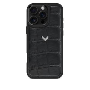 Чехол для iPhone 16 Pro Max с тиснением под крокодила
