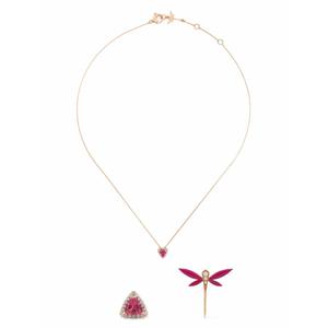 Комплект Dragonfly из колье и серег из розового золота