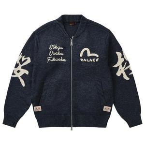 Свитеры Palace x Evisu Zip Through Chunky Knit 'Индиго'