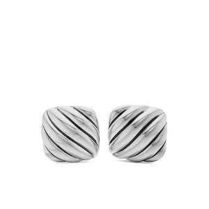Серебряные запонки Sculpted Cable Cushion (17 мм)