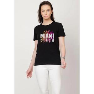 Свободная хлопковая футболка с графическим принтом Miami Beach