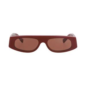 Gucci Солнцезащитные очки с квадратной оправой из переработанного ацетата 'Burgundy/Brown'