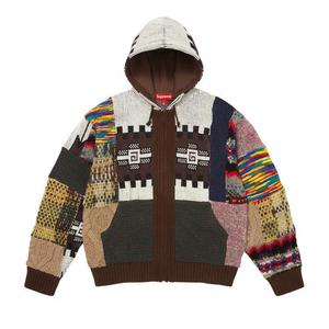 Свитера Supreme Patchwork Zip Up Hooded Sweater 'Brown'