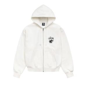 Толстовки на молнии Stussy Long Haul Zip Hoodie 'Off White'
