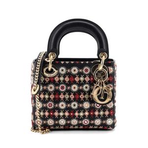 Сумка-сэтчел Lady Dior Chain Bag Embroidered размера мини