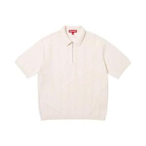 Свитера Supreme Beaded Zip Short-Sleeve Polo Sweater 'Кремовый'