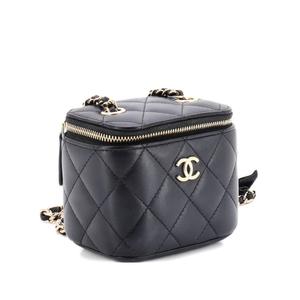Стеганая мини-сумка через плечо Camellia Bow Vanity Case с цепочкой