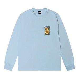 Футболки Stussy Flower Grid Pigment Dyed Long-Sleeve Tee 'Небесно-голубой'