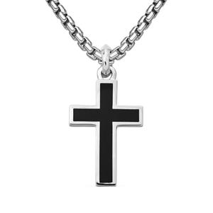Серебряная подвеска Exotic Stone Cross с ониксом (26 мм)