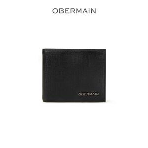RFID Короткий кошелек Без отверстий Натуральная кожа С откидным клапаном Черный