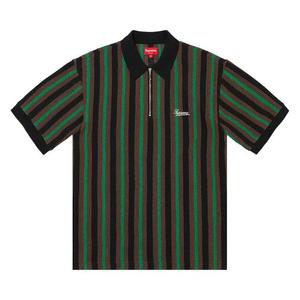 Поло Polos Supreme Open Knit Stripe Zip Polo 'Черный'