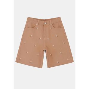 Розовые джинсовые шорты в стиле City Boy с цветочной вышивкой, модель Twoss26Sr7