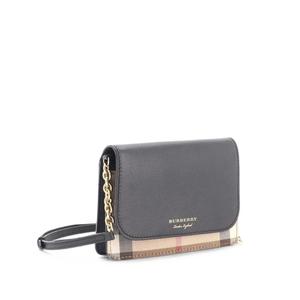 Сумка через плечо Hampshire Wallet on Chain Leather and House Check Canvas