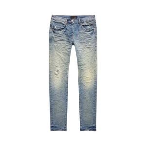 PURPLE BRAND Винтажные джинсы скинни с вырезами на задних карманах 'Light Indigo'