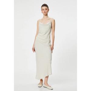 Макси-платье с воротником-качели из смеси льна
