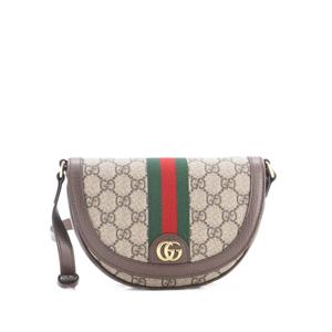 Мини-сумка через плечо Ophidia Curved Flap GG Coated Canvas