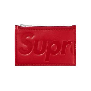 Кошельки Supreme Leather Zip Card Holder 'Red'