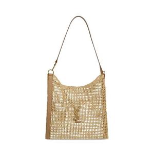 Сумки через плечо Saint Laurent Raffia Shoulder Bag 'Naturul/Vintage Brown/Gold'