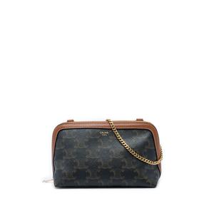 2020 Triomphe Coated Canvas Clutch On Chain crossbody bag