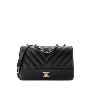 Сумка через плечо Double Stitch Full Flap Bag Chevron Lambskin Medium