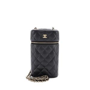 Клатч Classic Vanity Phone Holder with Chain Quilted Caviar