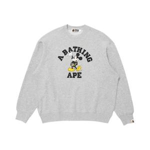 Свитера BAPE X Disney Mickey Mouse College Relaxed Fit Crewneck 'Grey'