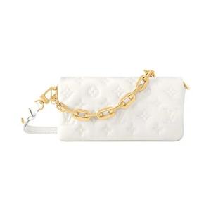 Сумки через плечо Louis Vuitton Pochette Coussin 'Cream Monogram Embossed Lambskin Leather'