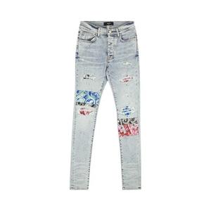 Amiri Pajama Art Patch Skinny Jeans 'Синий'