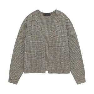 Кардиган Fear of God Essentials Heavy Waffle Cardigan 'Серый с эффектом меланж'