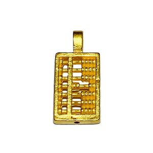 [SPECIAL] LITZ 999 (24K) Золотой кулон-счеты с цепочкой из серебра 925 пробы с покрытием 14K золота EP0280-SN