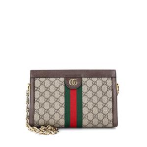 Маленькая сумка через плечо Ophidia Chain Shoulder Bag из канваса с узором GG
