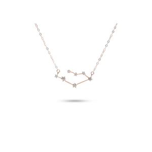 Match The Stars Ожерелье из розового золота с созвездием Близнецы и серебром 925 пробы
