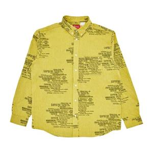 Рубашки на пуговицах Supreme Trademark Жаккардовая джинсовая рубашка 'Вымытый желтый'